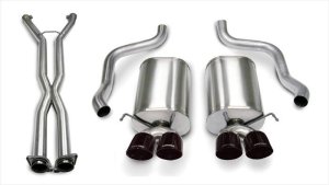 Chevrolet Corvette C6 Performance Exhaust - Rear - CORSA Performance - Cat-Back Dual Rear Exit with Twin 3.5in Black PVD Pro-Series Tips - Black - `06-`08 Chevrolet Corvette C6 Performance Exhaust - Rear - CORSA Performance - Cat-Back Dual Rear Exit with Twin 3.5in Black PVD Pro-Series Tips - Black - `06-`08
